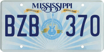 MS license plate BZB370