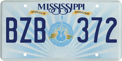 MS license plate BZB372