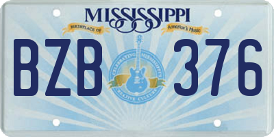 MS license plate BZB376