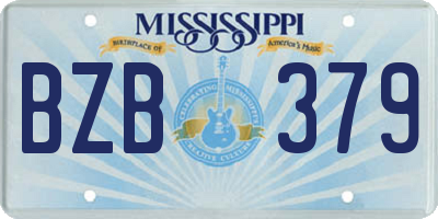 MS license plate BZB379
