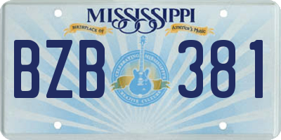 MS license plate BZB381