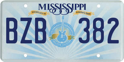 MS license plate BZB382