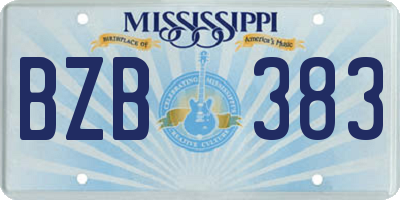 MS license plate BZB383