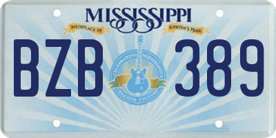 MS license plate BZB389