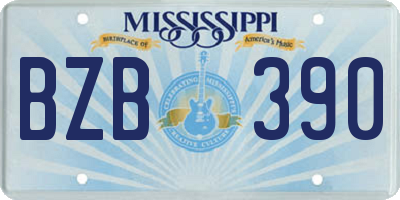 MS license plate BZB390