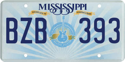MS license plate BZB393