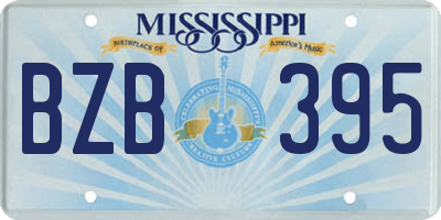 MS license plate BZB395
