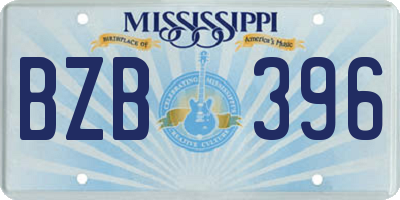 MS license plate BZB396