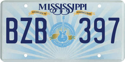 MS license plate BZB397