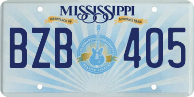 MS license plate BZB405