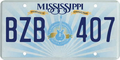 MS license plate BZB407
