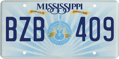 MS license plate BZB409