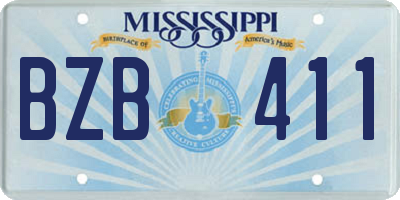 MS license plate BZB411