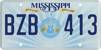 MS license plate BZB413