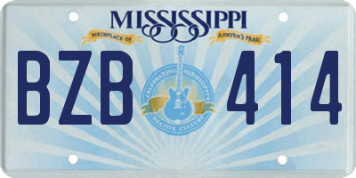 MS license plate BZB414