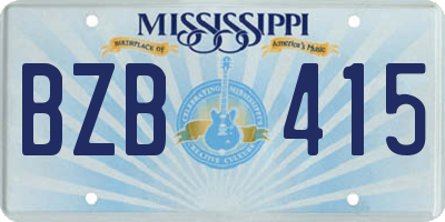 MS license plate BZB415