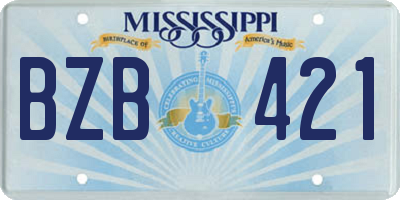 MS license plate BZB421