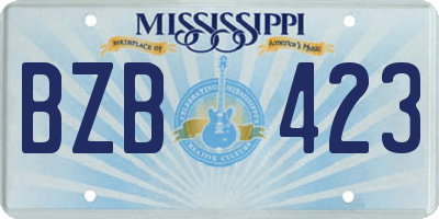 MS license plate BZB423