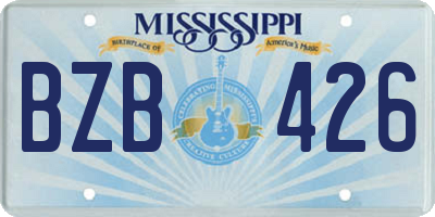 MS license plate BZB426