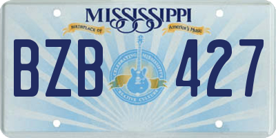 MS license plate BZB427