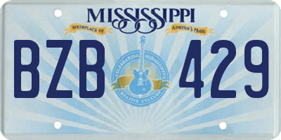 MS license plate BZB429