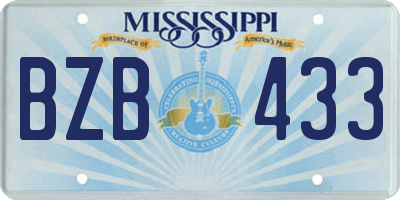 MS license plate BZB433