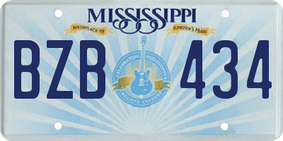 MS license plate BZB434