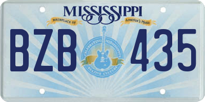 MS license plate BZB435