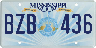 MS license plate BZB436