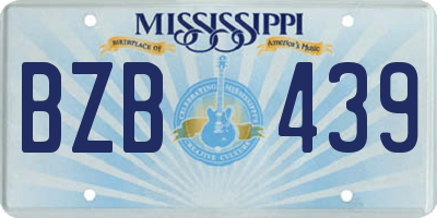MS license plate BZB439