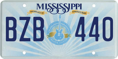 MS license plate BZB440