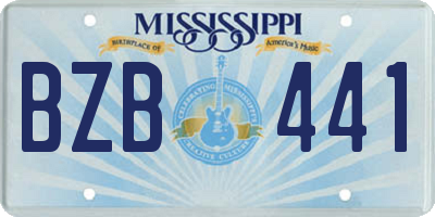MS license plate BZB441