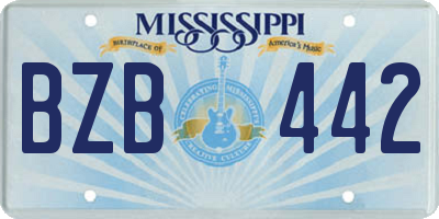 MS license plate BZB442