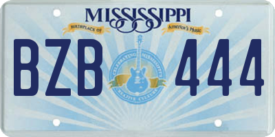 MS license plate BZB444
