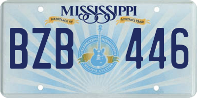 MS license plate BZB446