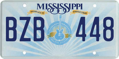 MS license plate BZB448