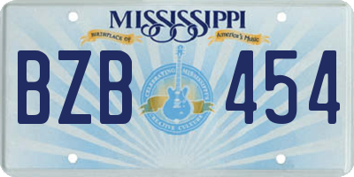 MS license plate BZB454