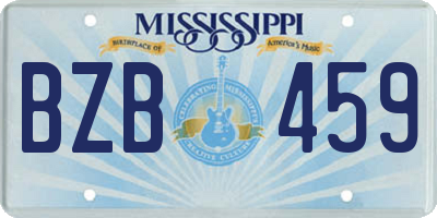 MS license plate BZB459