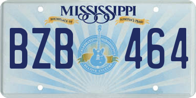 MS license plate BZB464