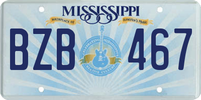 MS license plate BZB467