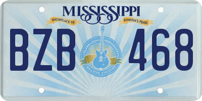 MS license plate BZB468