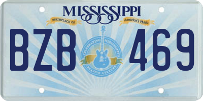 MS license plate BZB469