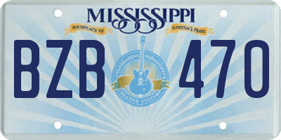 MS license plate BZB470
