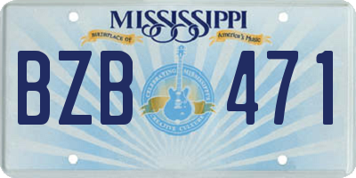 MS license plate BZB471