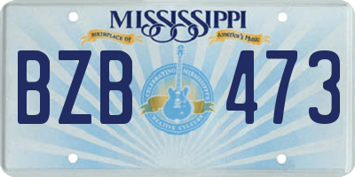 MS license plate BZB473