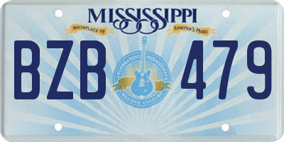 MS license plate BZB479