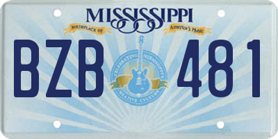 MS license plate BZB481