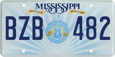 MS license plate BZB482