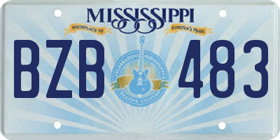 MS license plate BZB483