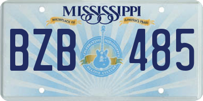 MS license plate BZB485